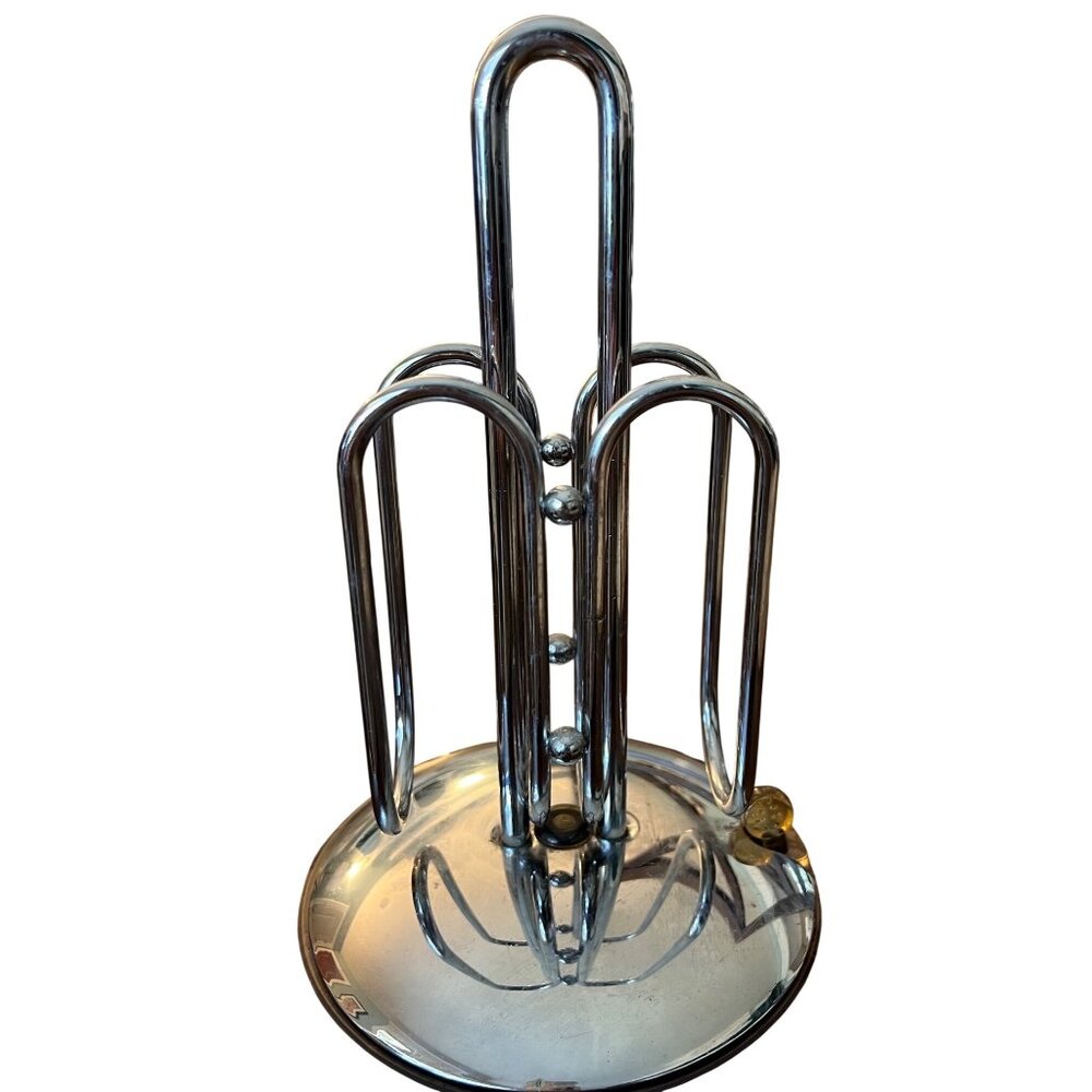 Vintage Chrome Napkin Holder With Suction Cup Base